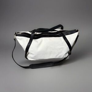 Unisex Pixie Mood White/Vegan Leather Trim Duffel Bag